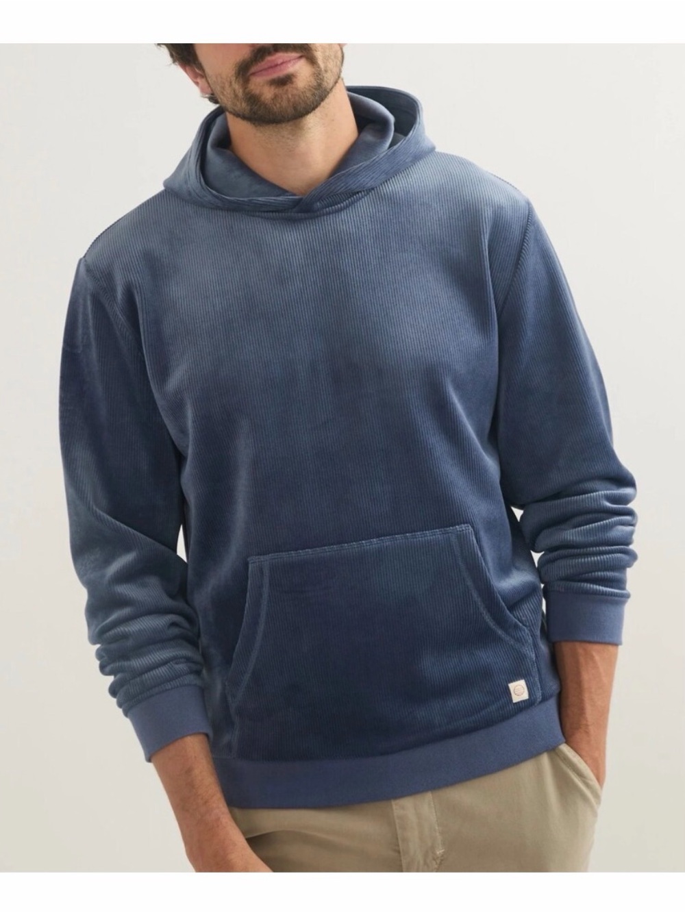 Marine Layer Men's Corduroy Pullover Hoodie - Blue